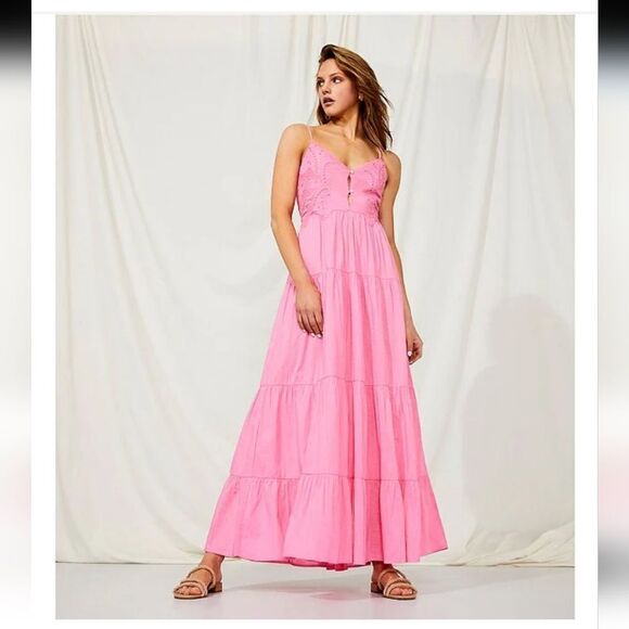 Chelsea & Violet Alyssa Sweetheart Neckline Sleeveless Cotton Slub Maxi Dress - Picture 6 of 15